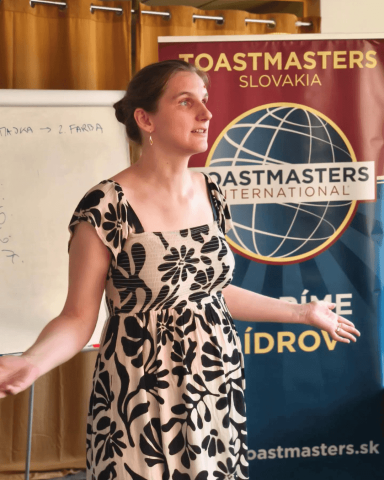Mária, prezidentka klubu Toastmasters